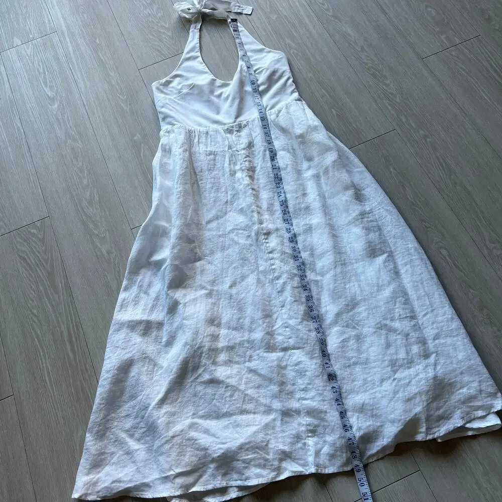 J Crew Mixy Halter Neck Dress Medium White CL648